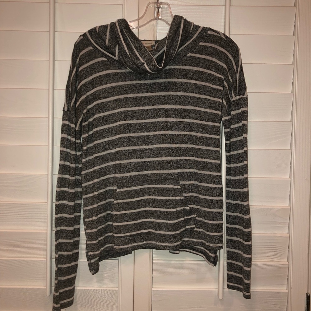 STRIPED COWL NECK JRS M STRIPED SWEATER